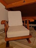 Eiken verstelbare fauteuil. Met kussen met losse hoezen., Huis en Inrichting, Fauteuils, Minder dan 75 cm, Gebruikt, 50 tot 75 cm