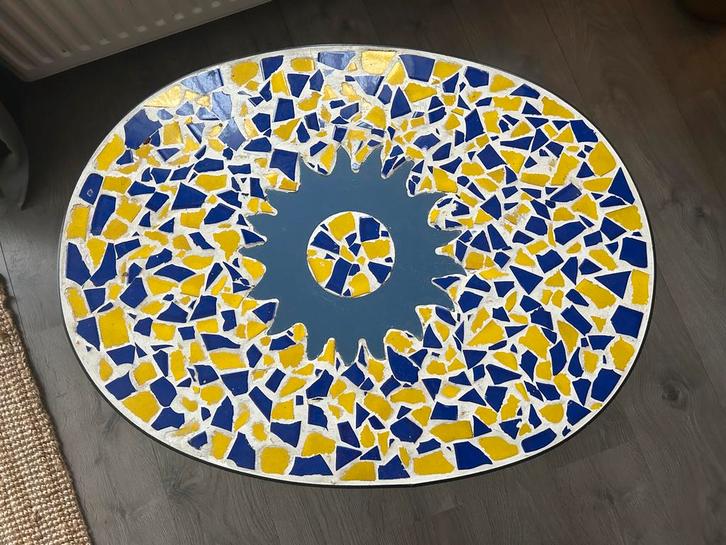 Antieke koffietafel met mozaïek - Uniek!, Antiek en Kunst, Antiek | Meubels | Tafels, Ophalen