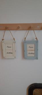 Riviera maison houten hanger roomwit & lichtblauw, Ophalen of Verzenden, Zo goed als nieuw