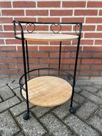 Karretje / bijzettafeltje, Minder dan 55 cm, Rond, Zo goed als nieuw, Ophalen