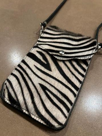 Lederen Festivaltasje Telefoontasje Zebra beschikbaar voor biedingen