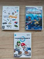 3 Wii Games: Mario Kart, Wii Play, Battle of the Bands, Gebruikt, Online, Racen en Vliegen, Ophalen of Verzenden