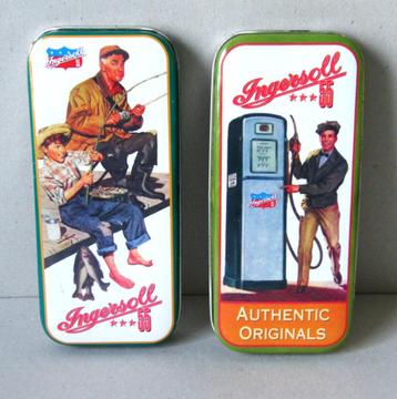 Twee blikjes met retro print Ingersoll beschikbaar voor biedingen