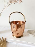 Vintage Zweedse koperen ijsemmer met messing details, Ophalen of Verzenden