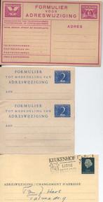 4 oude adreswijzigingen, Postzegels en Munten, Ophalen of Verzenden, Envelop