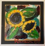 Origineel Jacob Kanbier Zonnebloemen, Antiek en Kunst, Kunst | Schilderijen | Klassiek, Ophalen of Verzenden