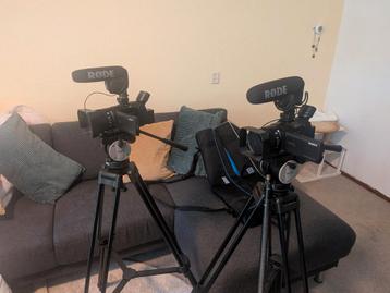 2 Sony FDR-AX100 videocamera's + Benro statief + Rode mic beschikbaar voor biedingen