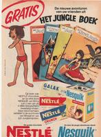 Retro reclame 1970 Nesquik chocolademelk Jungleboek Mowgli, Verzenden, Overige typen