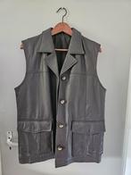 Vintage bruine echt leren gilet maat M /L van Enrico Gorlani, Kleding | Dames, Bodywarmers, Ophalen of Verzenden, Zo goed als nieuw