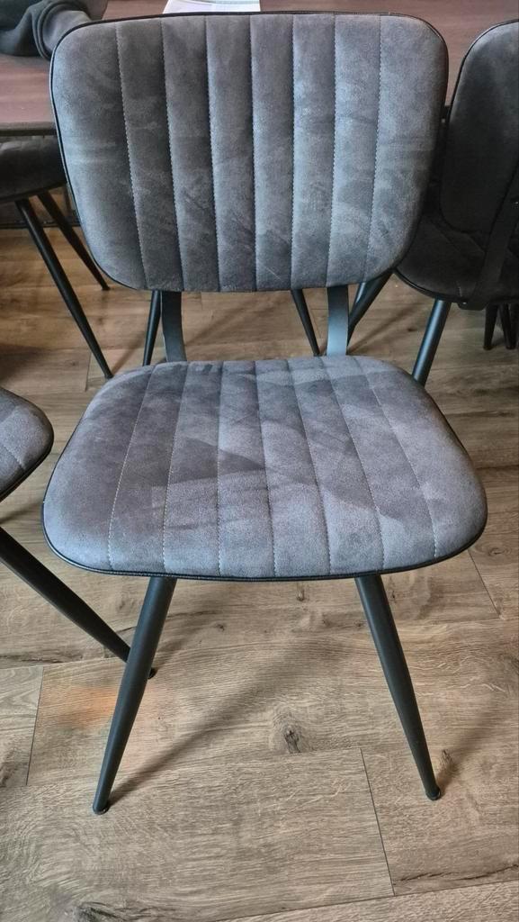 6x eetkamerstoel Brin (Leen Bakker), Huis en Inrichting, Stoelen, Zo goed als nieuw, Vijf, Zes of meer stoelen, Grijs, Ophalen