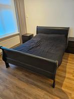 Tweepersoons bed + 2 nachtkastjes, 160 cm, Gebruikt, Hout, Ophalen