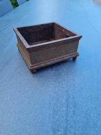 Gietijzeren bloempot, Tuin en Terras, Gebruikt, Rond, Ophalen of Verzenden, Metaal