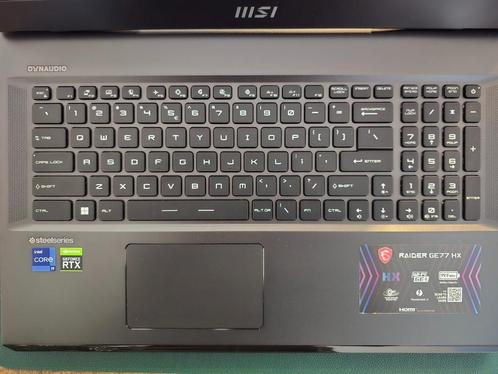 MSI Raider GE77 HX UGS Gaming laptop, Computers en Software, Windows Laptops, Gebruikt, 17 inch of meer, HDD, SSD, 4 Ghz of meer