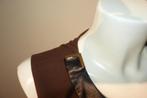 Gucci chocolade bruine jurk afwerking leer gouden hardware46, Kleding | Dames, Jurken, Maat 38/40 (M), Bruin, Verzenden, Gucci