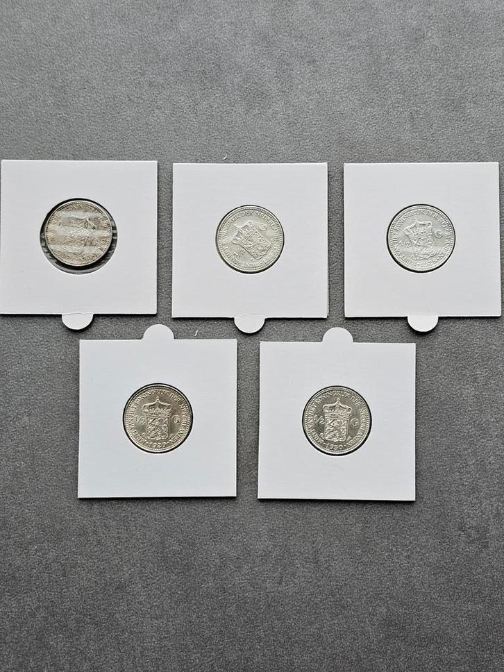Prachtige serie halve guldens Wilhelmina, Postzegels en Munten, Munten | Nederland, Setje, ½ gulden, Koningin Wilhelmina, Zilver