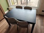 IKEA Uitschuifbare eettafel + 4 stoelen, Ophalen, Gebruikt, 100 tot 150 cm, 50 tot 100 cm