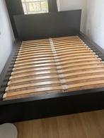 Zwart essen hout bed , incl. Lattenbodem 1.40 X 2.00 M, Gebruikt, Ophalen of Verzenden
