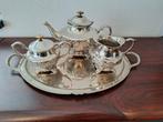 Zilver look theeservies of koffiestel op dienblad, Antiek en Kunst, Ophalen of Verzenden, Zilver