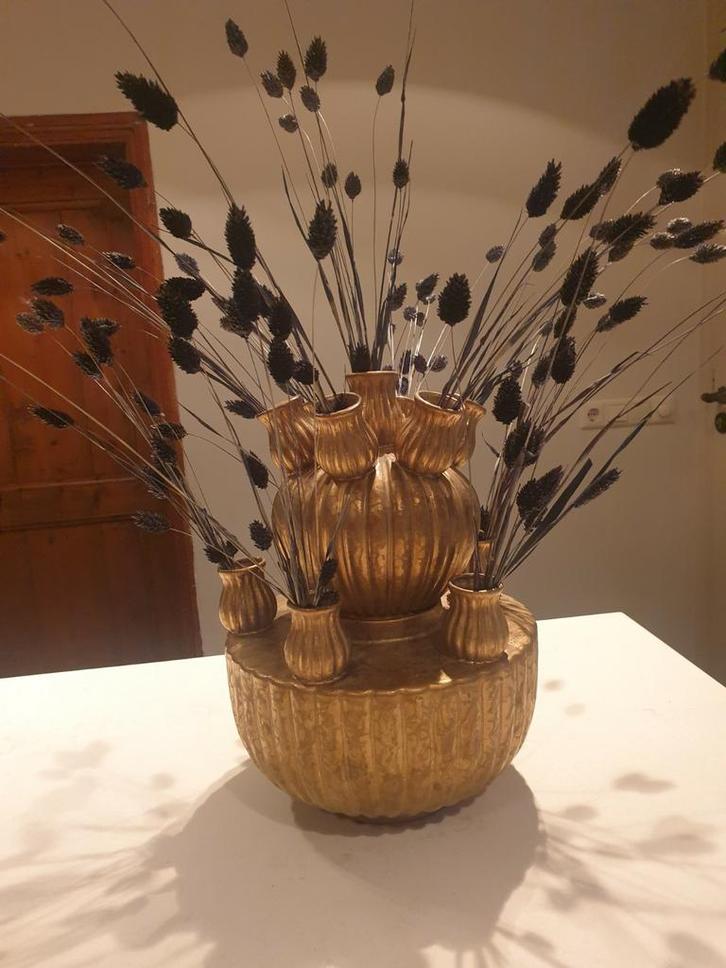 Tulpenvaas Goudkleurige Daan Kromhout, Huis en Inrichting, Woonaccessoires | Vazen, Ophalen