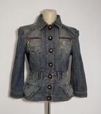 "Damaged" blauw spijkerjasje van Just Roberto Cavalli, Verzenden, Gedragen, Maat 34 (XS) of kleiner, Blauw