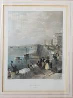 Prachtige antieke ingelijste Engelse gravure van Brighton., Antiek en Kunst, Kunst | Etsen en Gravures, Ophalen of Verzenden