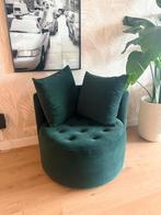 Fauteuil donkergroen Wehkamp Nous Living, Ophalen, Zo goed als nieuw, 75 tot 100 cm, 50 tot 75 cm