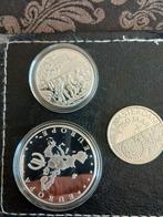 Verzilverde munten 3 stuks, Ophalen of Verzenden, Zilver