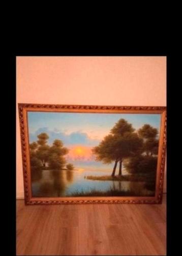 Schilderij: Zonsondergang aan het water beschikbaar voor biedingen
