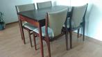 Palisander Eetkamerset Tafel met 4 stoelen, 4 tot 6 stoelen, Klassiek, Vintage, Retro, jaren 70, jaren 80, jaren 90, uniek, Zo goed als nieuw