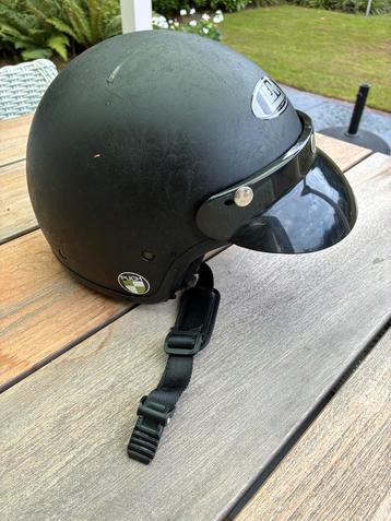 Brommerhelm. Maat L/58. Matzwart met glimmende klep. beschikbaar voor biedingen
