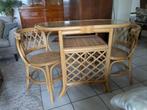 Rotan Dinette, Huis en Inrichting, Ophalen, 100 tot 150 cm, Glas, Tot twee personen