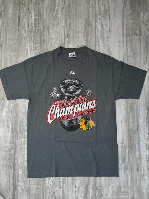 NHL Chicago Blackhawks T-Shirt - Stanley Cup Champions 2010, Kleding | Heren, T-shirts, Zo goed als nieuw, Maat 52/54 (L), Zwart