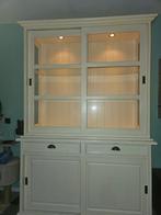 Crèmekleurige buffetkast met verlichting, Ophalen, Gebruikt, 100 tot 150 cm, 200 cm of meer
