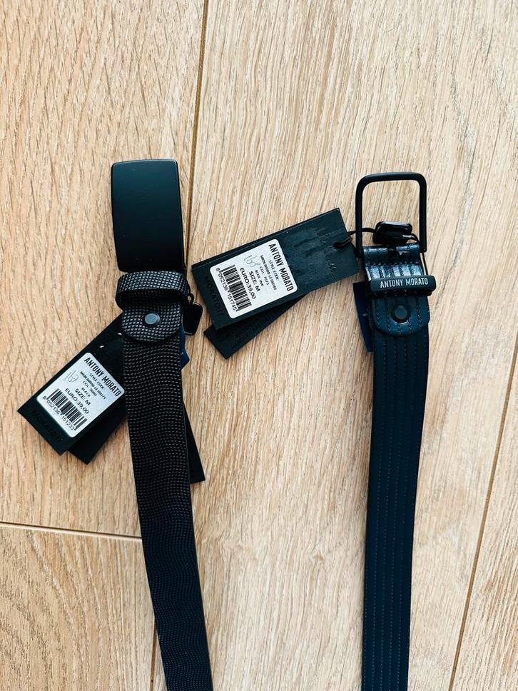 Twee echt leren/lederen broek riemen, Antony Morato, nieuw, Kleding | Heren, Riemen en Ceinturen, Zo goed als nieuw, 115 cm of meer