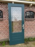 Zware hardhouten achterdeur 82,4x211,5cm., Doe-het-zelf en Verbouw, Deuren en Horren, Ophalen, 80 tot 100 cm, 200 tot 215 cm, Glas
