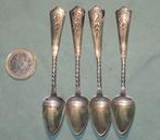 4 zilveren theelepeltjes, Antiek en Kunst, Antiek | Goud en Zilver, Ophalen of Verzenden, Zilver