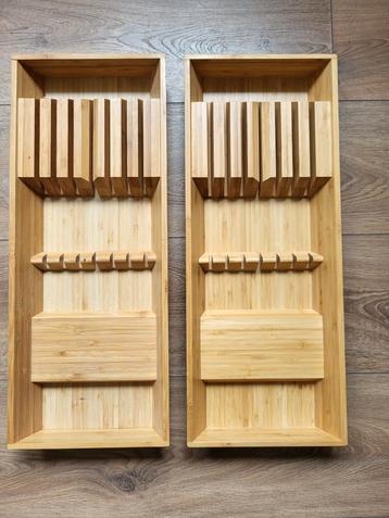 Twee keer Ikea Variera bestekbak/ messenlade, bamboe beschikbaar voor biedingen