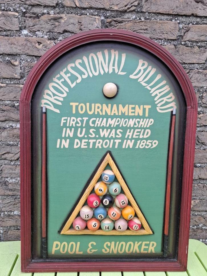 authentiek houten pubbord Biljart, Pool & Snoocker, Antiek en Kunst, Curiosa en Brocante, Ophalen of Verzenden