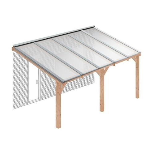 Overkapping voor 6  met ruim 40 m hardhouten balken, Tuin en Terras, Overkappingen, Zo goed als nieuw, Overige typen, Ophalen