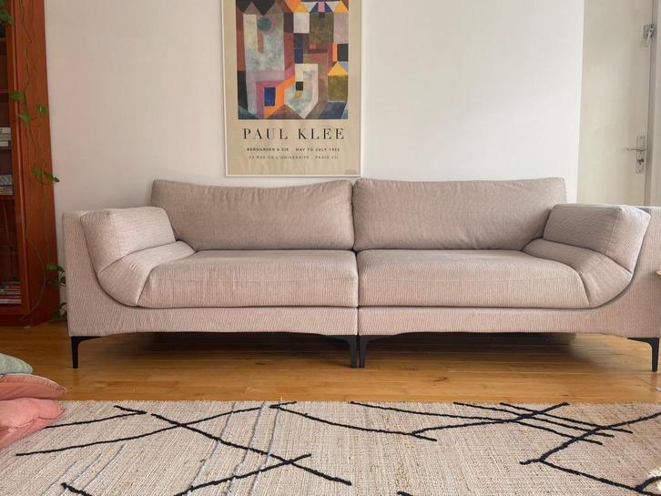 Zuiver designbank – 3-zits Balcony (beige), Huis en Inrichting, Banken | Bankstellen, Zo goed als nieuw, Rechte bank, Driepersoons