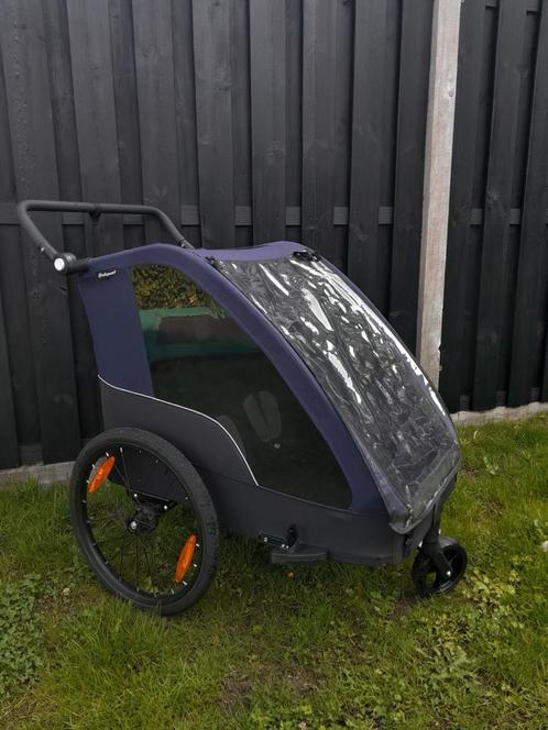 Polisport fietskar / wandelwagen 1 of 2 kinderen, Fietsen en Brommers, Fietsaccessoires | Aanhangers en Karren, Zo goed als nieuw