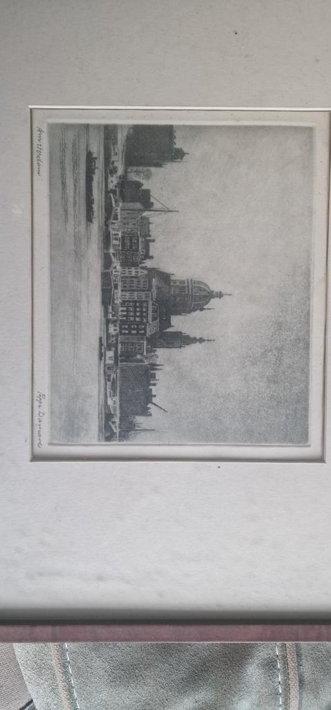 Ets van Amsterdam door Poppe Damave, Antiek en Kunst, Kunst | Etsen en Gravures, Ophalen of Verzenden