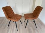 2 suède stoelen bruin, Huis en Inrichting, Stoelen, Twee, Gebruikt, Leer, Bruin
