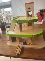 Woody Houten garage trein, Kinderen en Baby's, Speelgoed | Houten speelgoed, Gebruikt, Ophalen