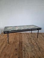 Mid century natuurstenen tafel met zwevend blad design, Antiek en Kunst, Ophalen