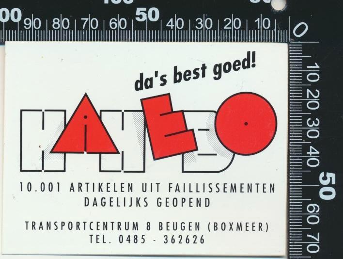 Sticker: Hehabo - 10001 Artikelen - Beugen (1), Verzamelen, Stickers, Zo goed als nieuw, Bedrijf of Vereniging, Verzenden