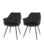 Riverdale Eetkamerstoel set van 2 Lindy zwart 80, Ophalen of Verzenden, Zo goed als nieuw, Zwart