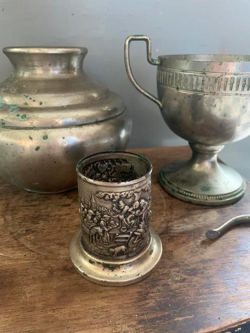 Antiek tin & zilver., Antiek en Kunst, Antiek | Tin, Ophalen of Verzenden
