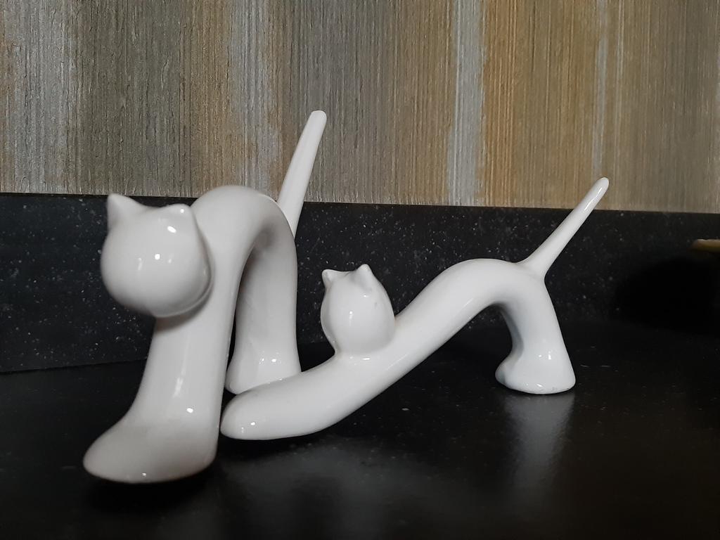 Vintage Porseleinen Katten Beeldjes Naaman Israël 1970s, Ophalen of Verzenden