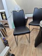 Eetkamerstoelen zwart - 4 stuks, Huis en Inrichting, Stoelen, Ophalen, Overige materialen, Gebruikt, Zwart